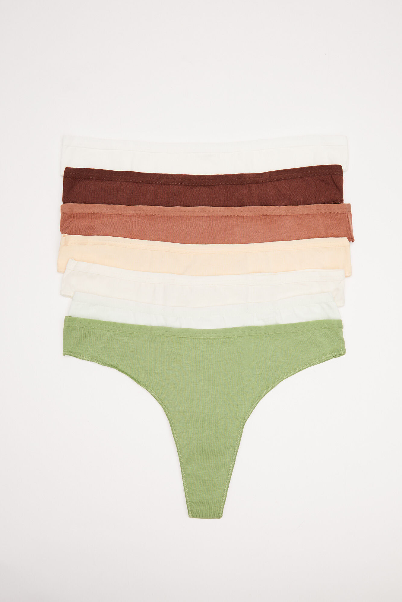 Pacote com 7 tangas de algodão multicoloridas - Brancas