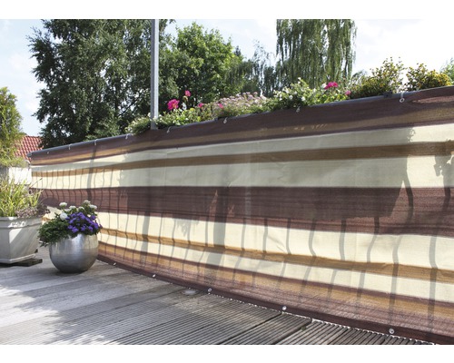 Balkonoverkapping PE 90 x 300 cm bruin/beige