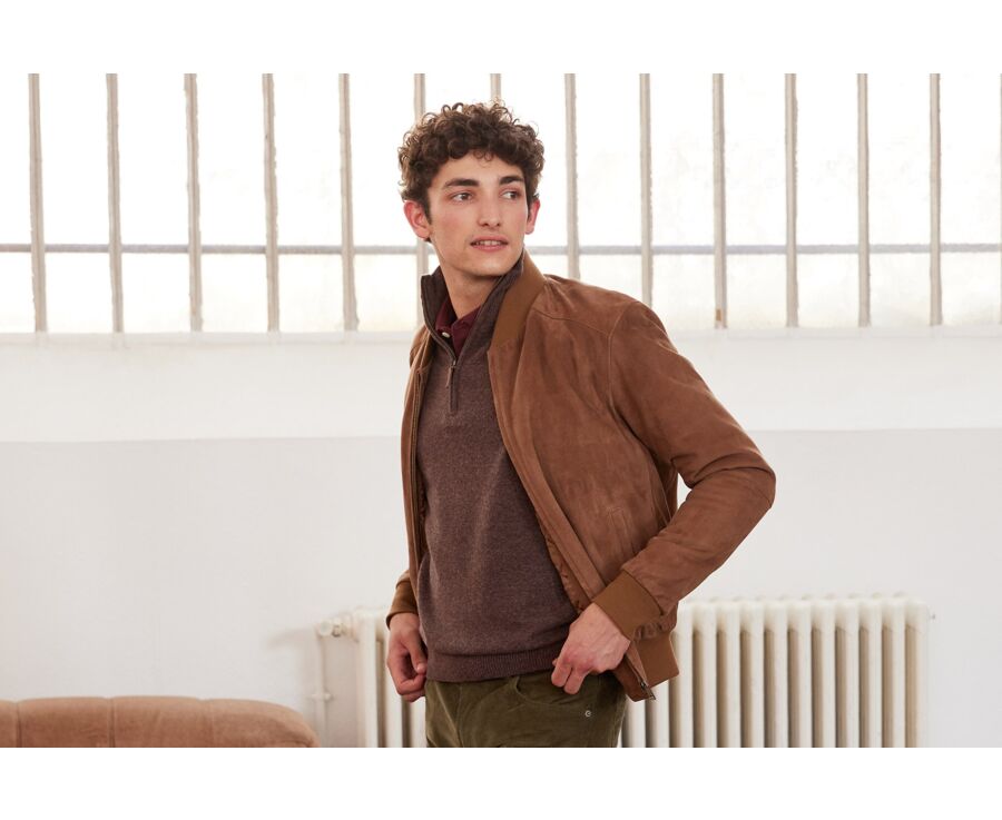 Blouson homme cuir Havane - SEAN II