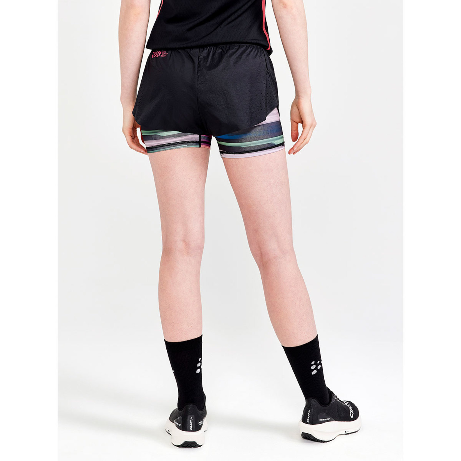 Craft CTM Distance 2in1 Hardloopbroek Kort Zwart/Multi Dames