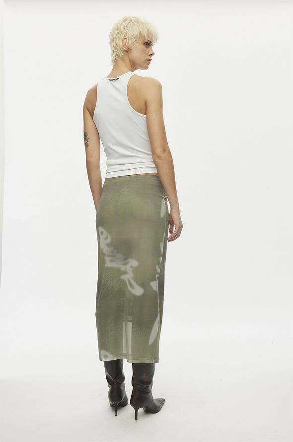 Oval Square Alicia Skirt Abbey stone scrible aop