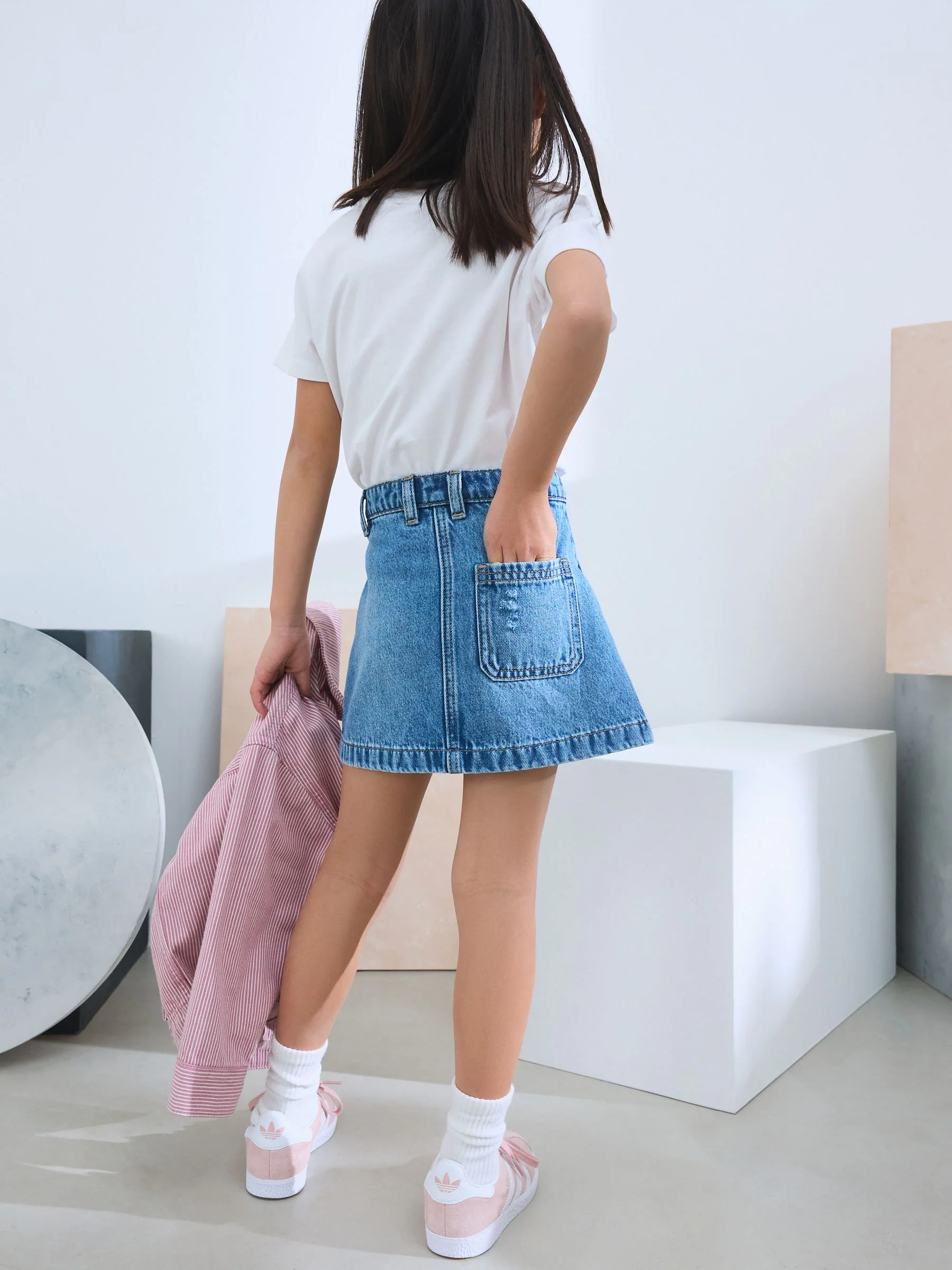 Normaal blauw - Denim rok (3-16jaar)