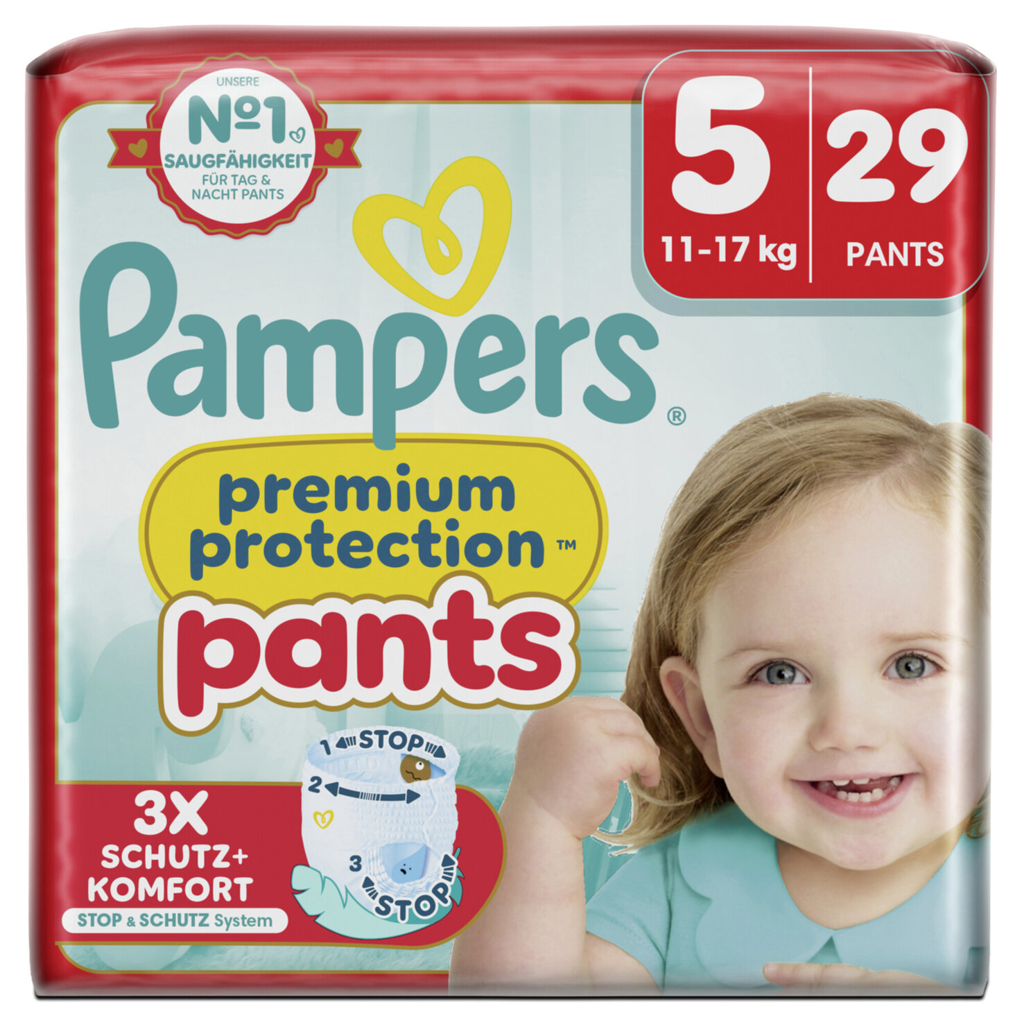 Pampers Premium Protection Pants Junior Grösse 5, 11-17 kg, 29 Stück