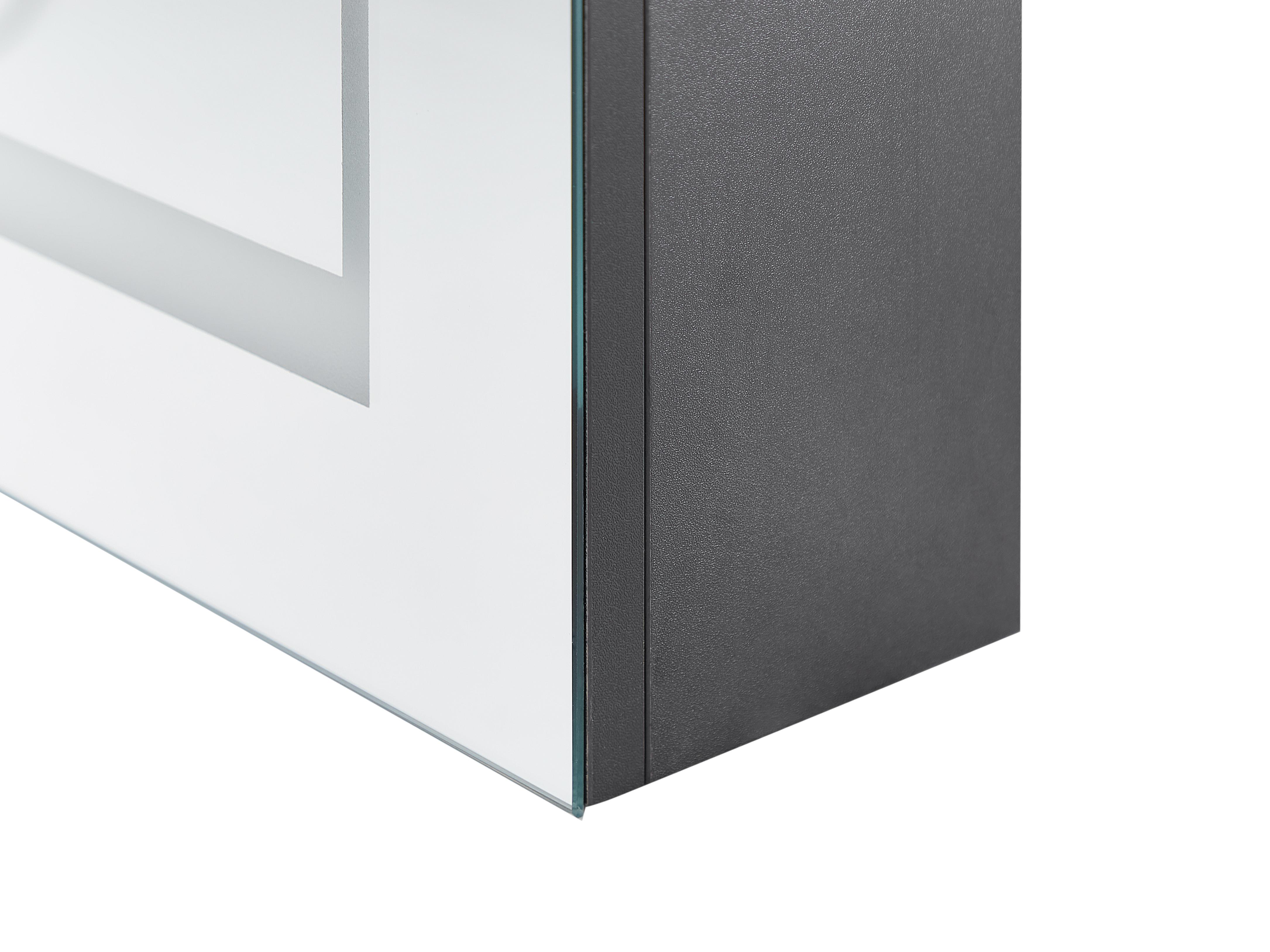 Badkamer wandkast met spiegel LED MALASPINA 40 cm 60 cm Zwart