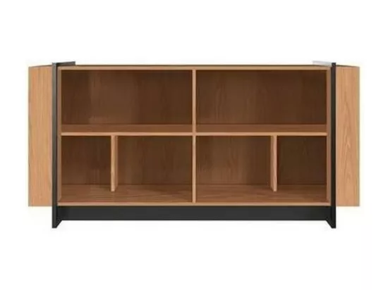 Buffet Bas 4 Portes Imitation Chêne 6 Niches L 160 H 79.7 P 42.5 cm
