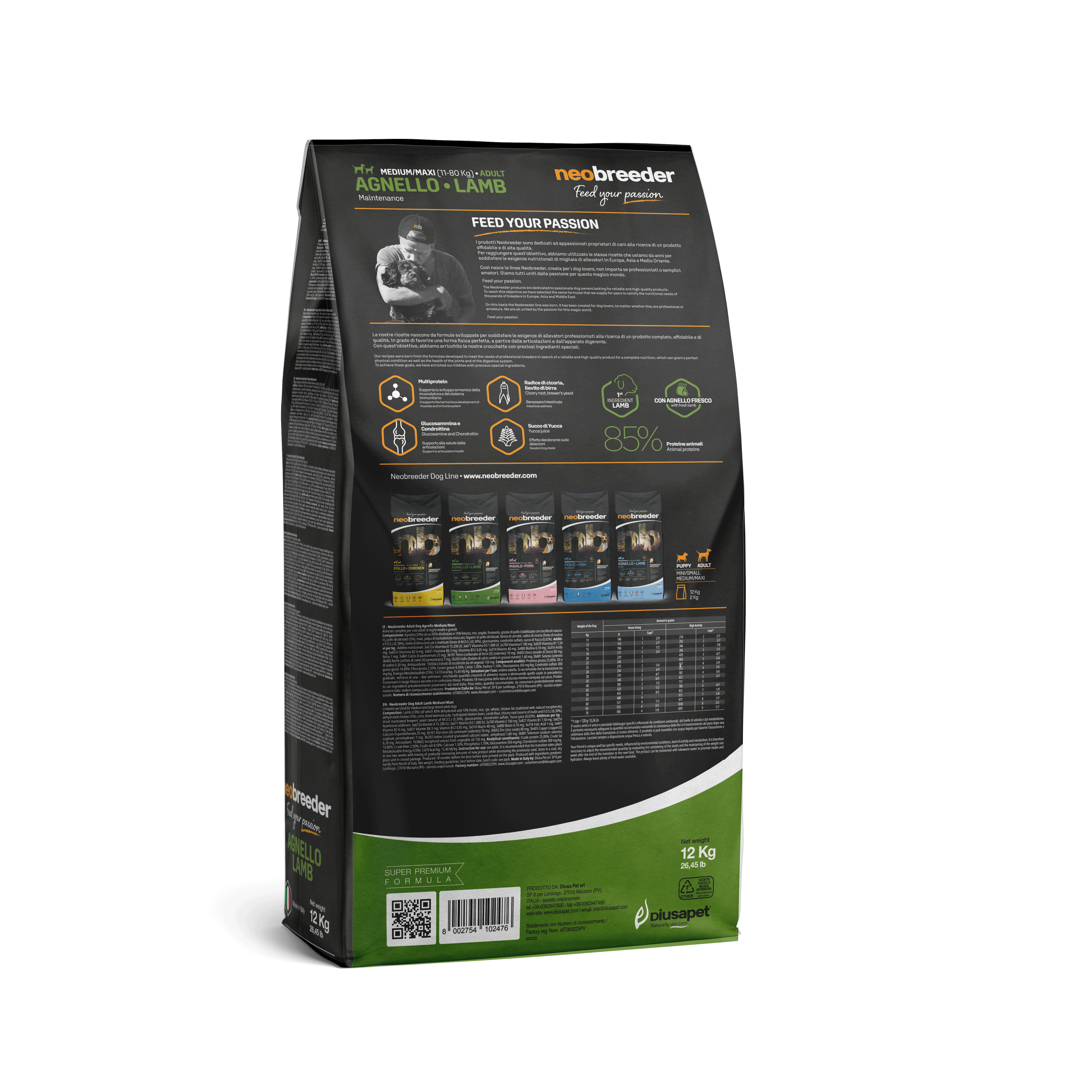 Neobreeder Cordeiro Adulto Med-Maxi 12kg