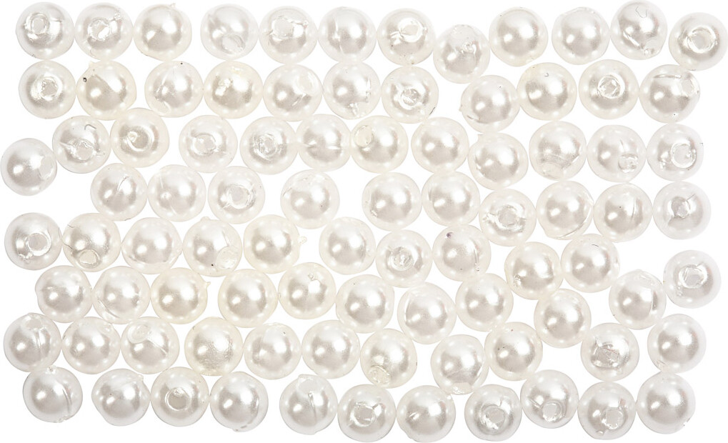 Voksperler - Ø 4 MM - Hulstr. 0,7 MM - Perlemor - 150 Stk