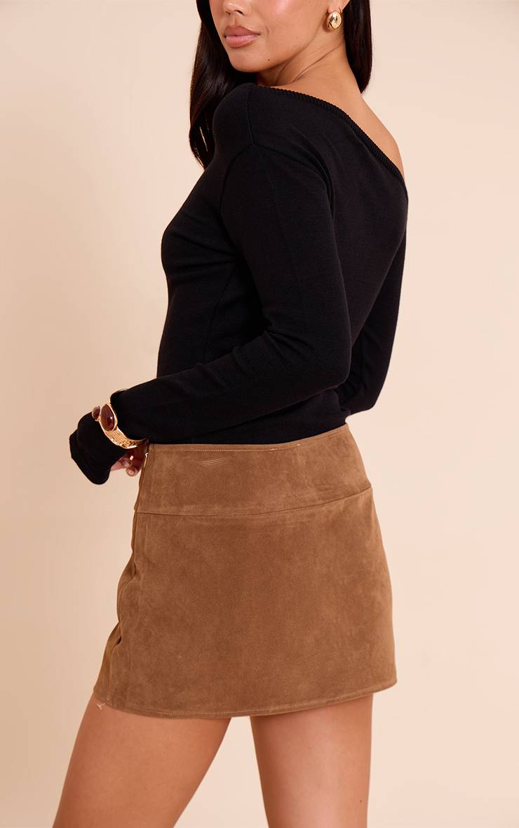 Marron Mini Jupe En Synthétique