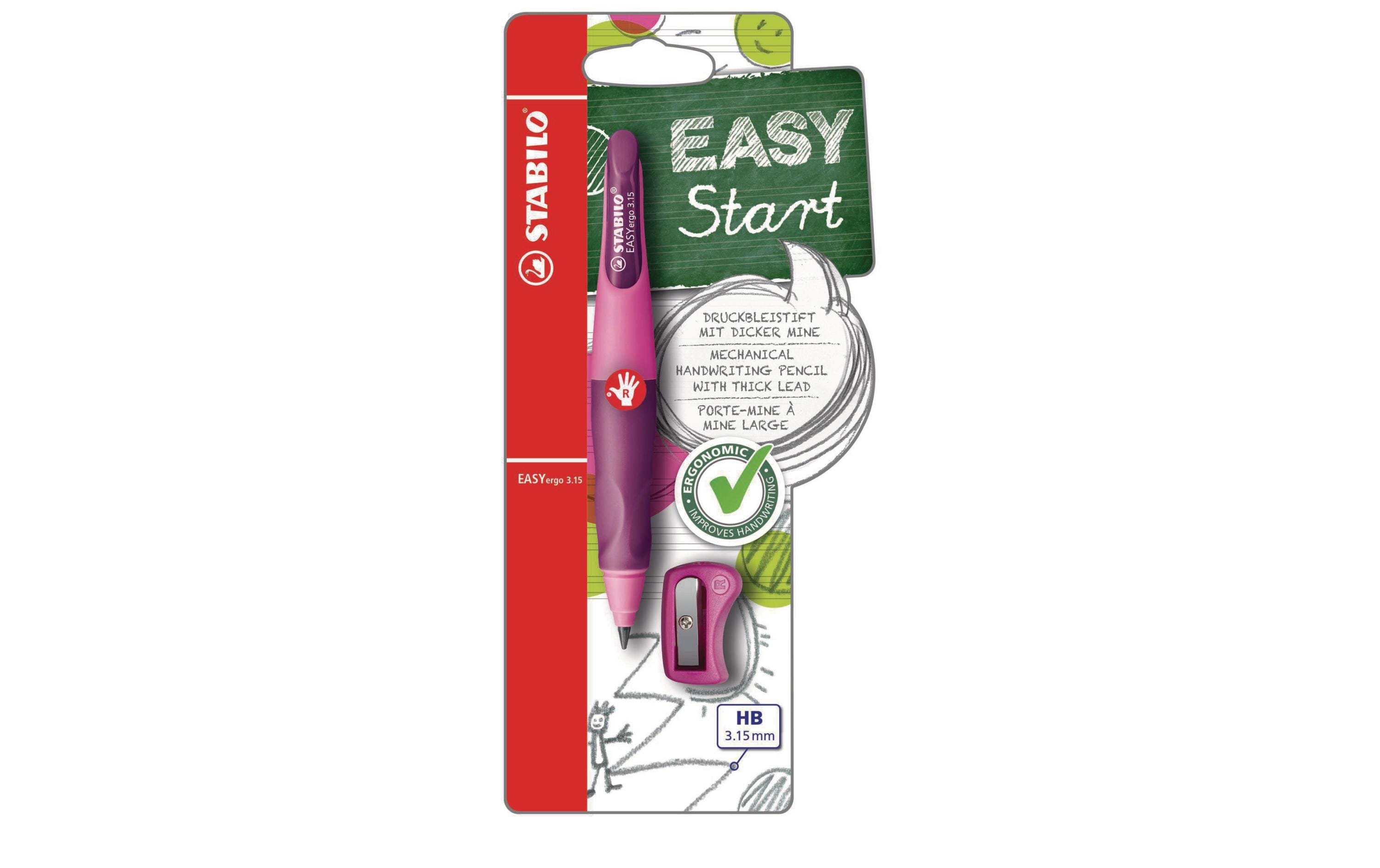 Minenbleistift EASYergo 3.15 Rechts, PinkErgonomischer Druckbleistift für Rechtshänder