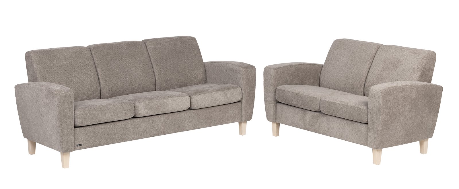 Medly 3 + 2 seter sofa Tekstil Mica Liver med vange C og hvitpigmentert eik ben 176.