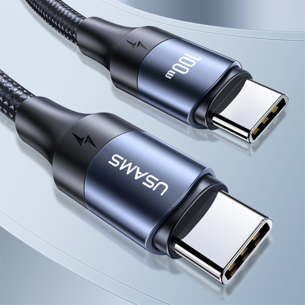 (3m) 100W USB C Nylon Ladekabel Fast Charge Datenkabel - Schwarz