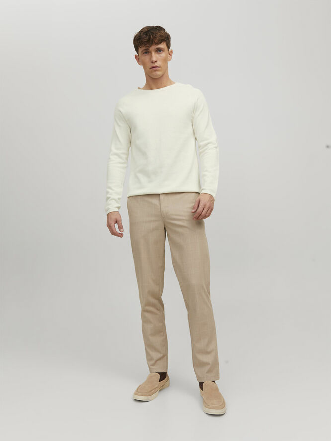 Jack & Jones JJEHILL KNIT CREW NECK NOOS Cloud dancer