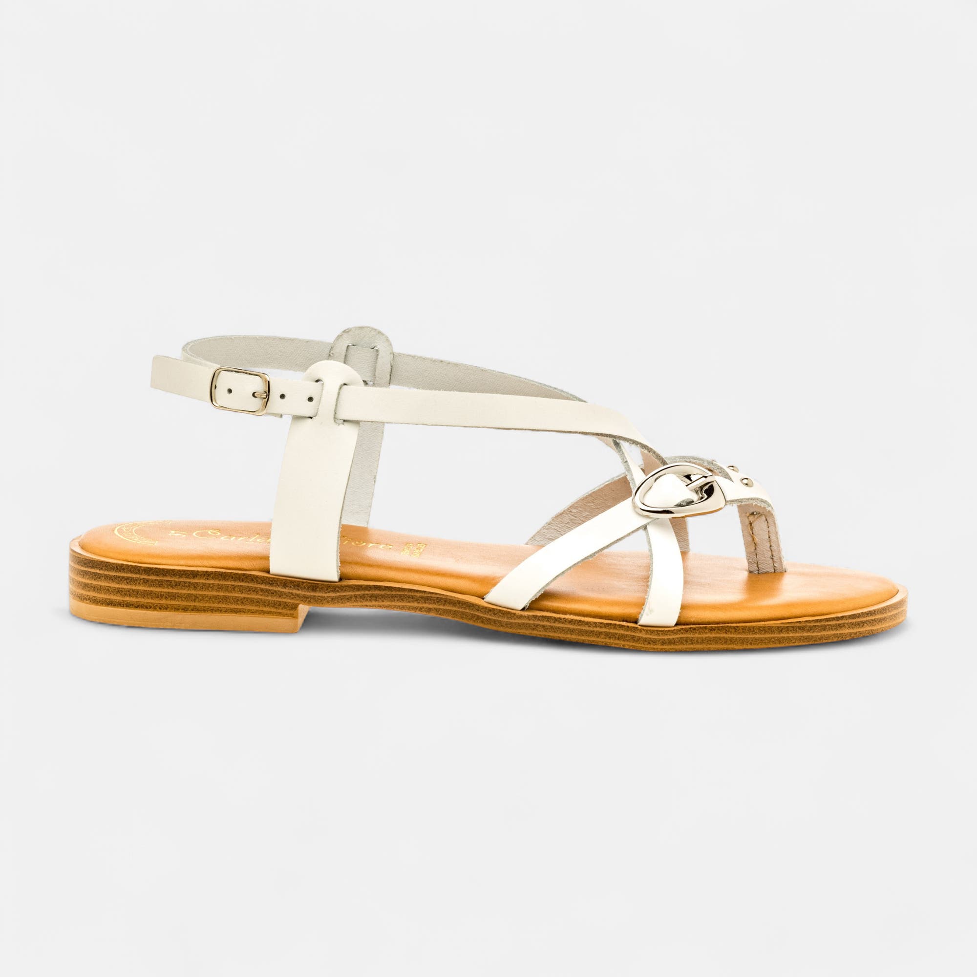 Nu-pieds Femme en cuir blanc
