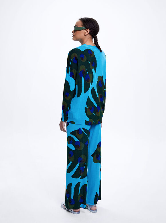 Cardigã de malha jacquard - Multicor