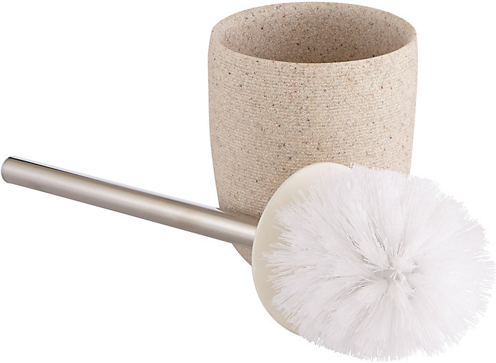 Brosse WC et support GoodHome Balka en polyrésine et acier inoxydable effet sablé