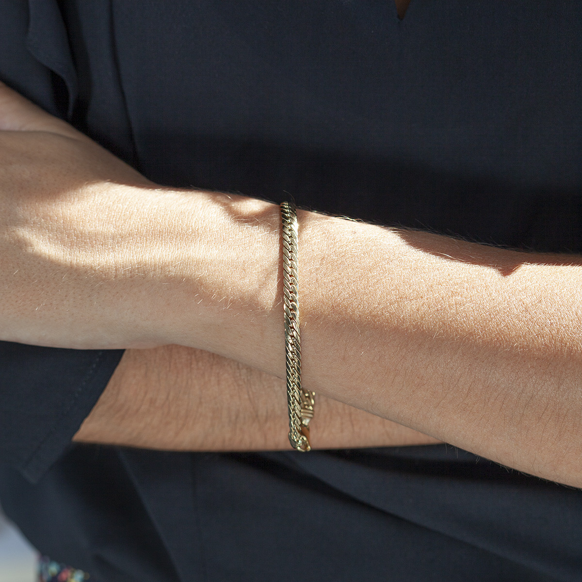 Bracelet d'occasion or 750 jaune maille anglaise 19.5 cm