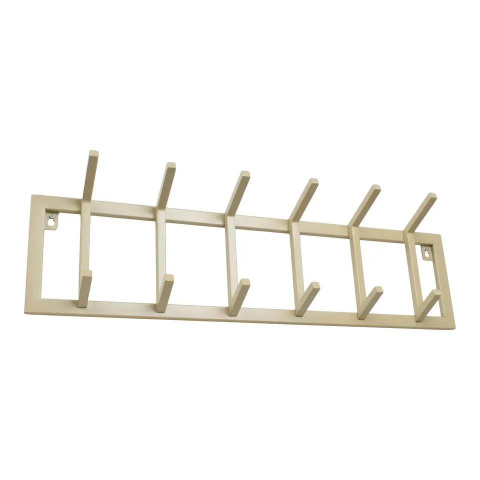 LOFT42 Kapstok Jaimy Single - Beige – Metaal – 6 dubbele haken - 80x24x12