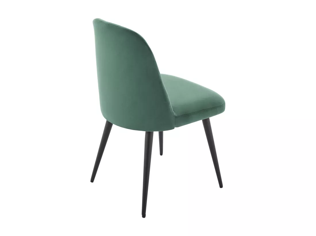 Lot de 6 chaises en velours et métal noir - Vert - ELEANA