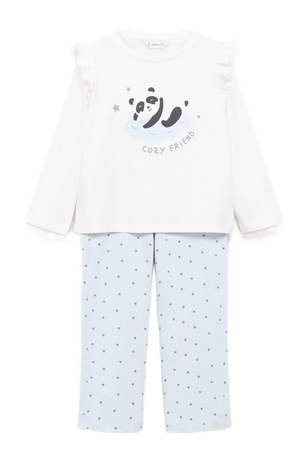 Mango Kids pyjamaset lichtblauw/wit