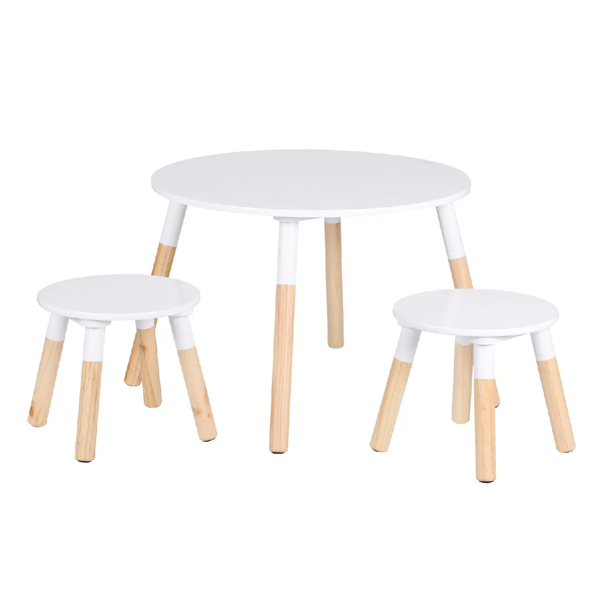 Toilinux Tolinux Table Dream et tabourets - Blanc et bois