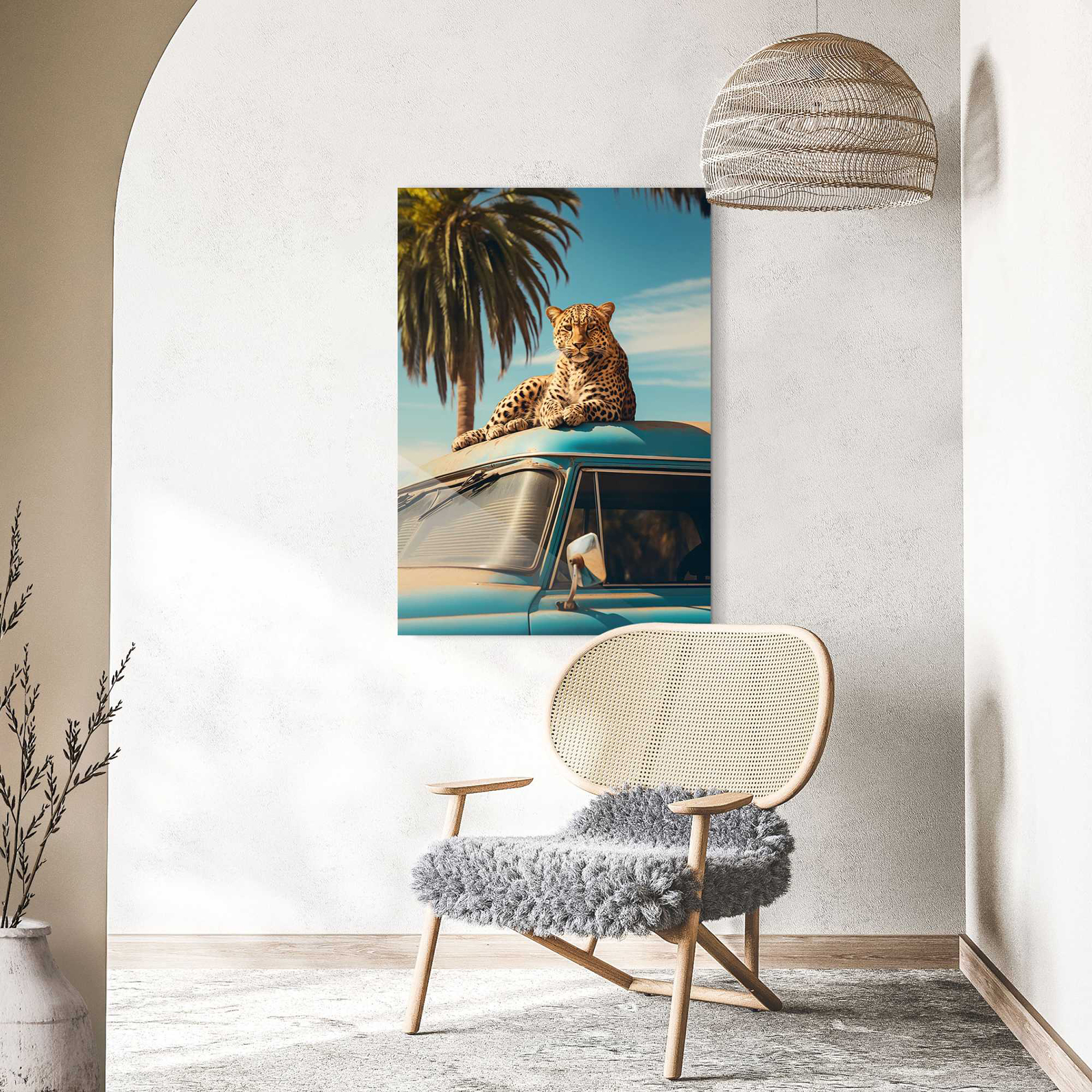 Deco Glass TIGER ROOFTOP - 70x100 cm