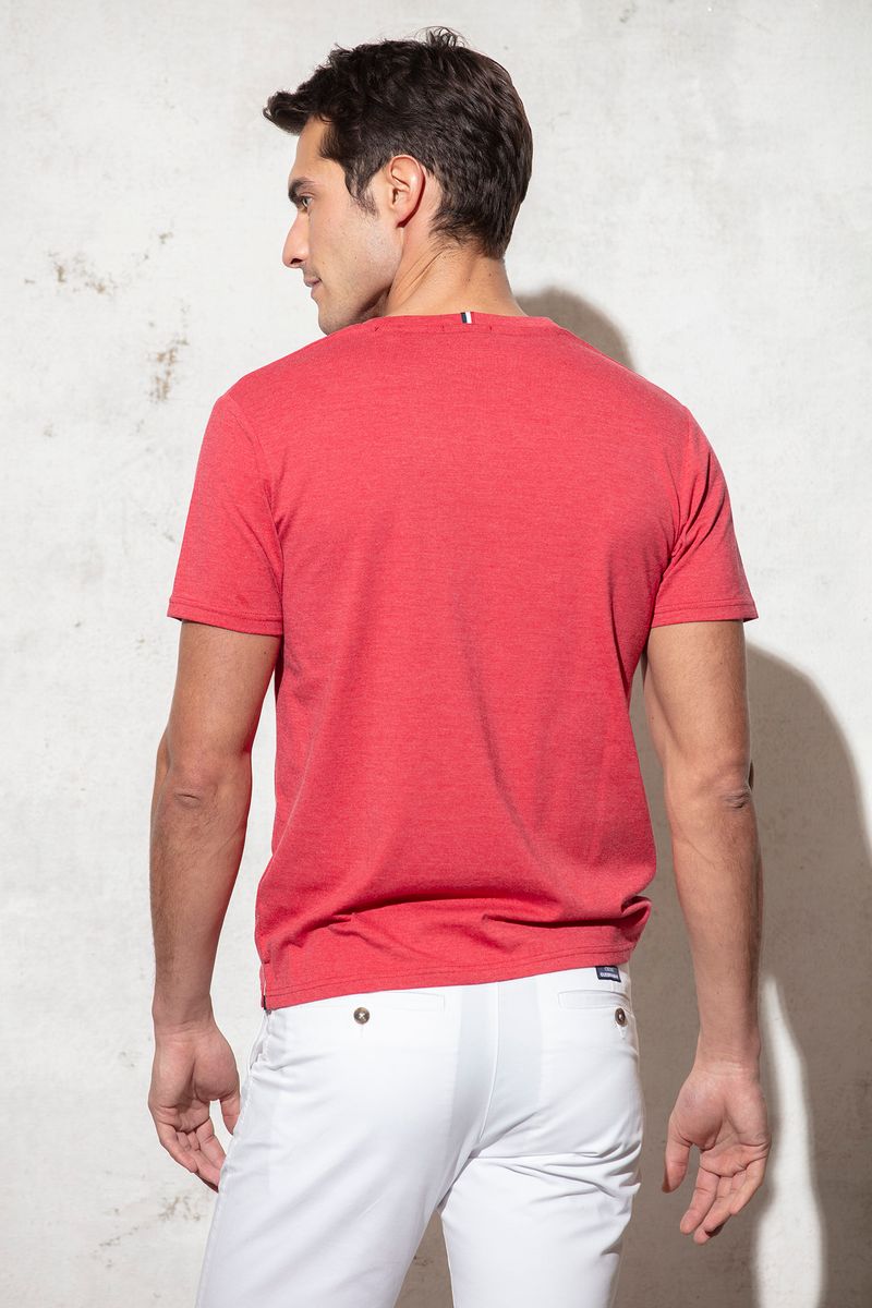 T-SHIRT MELANGE COM BORDADO QMR