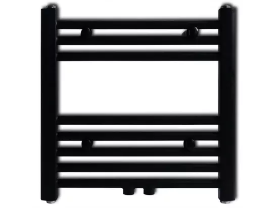 Sèche-serviettes eau chaude à rails droits noir 480 x 480 mm
