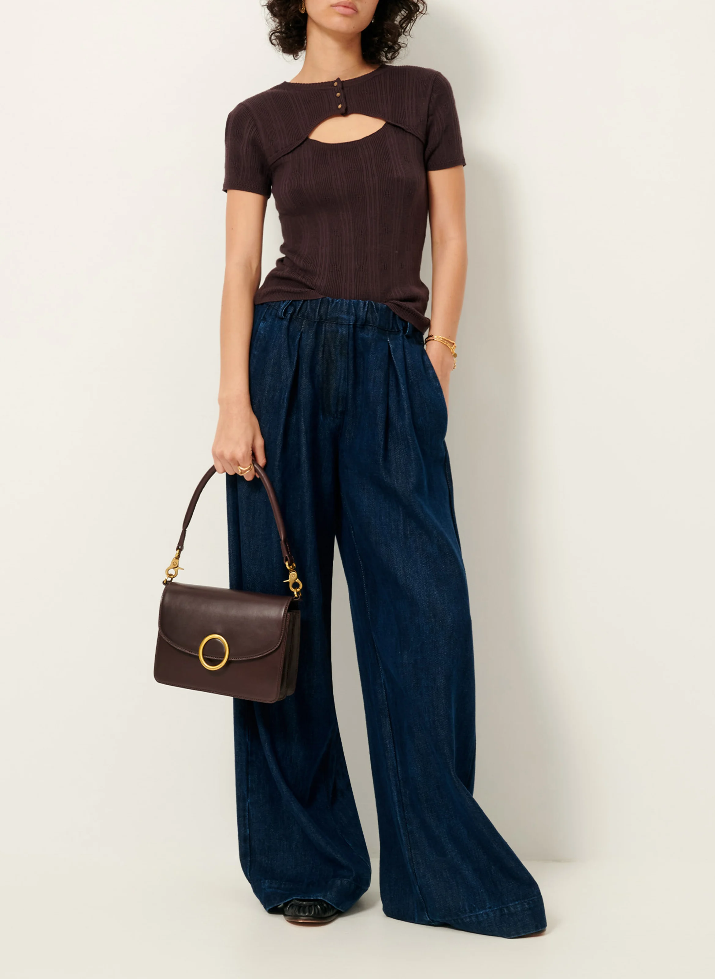 SHANTI - Pull col rond ajusté | Violet
