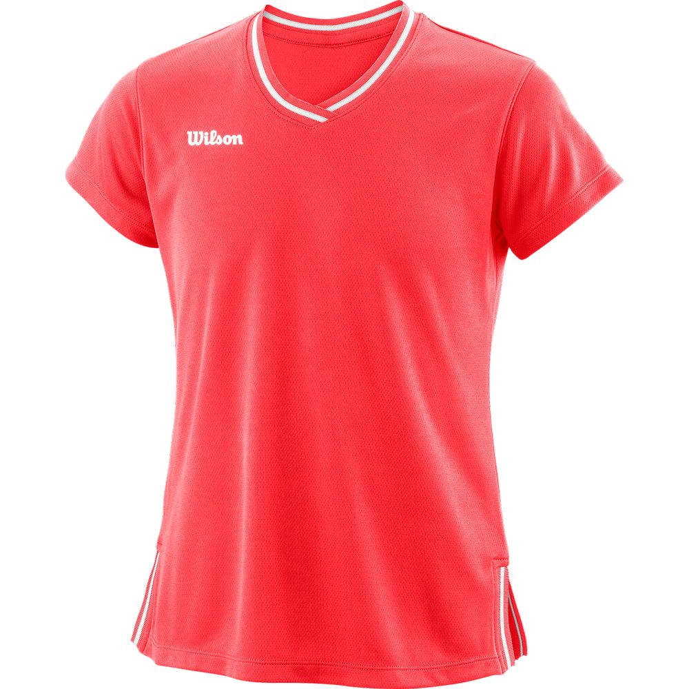 Wilson Team II V-Neck T-Shirt Mädchen fiery coral