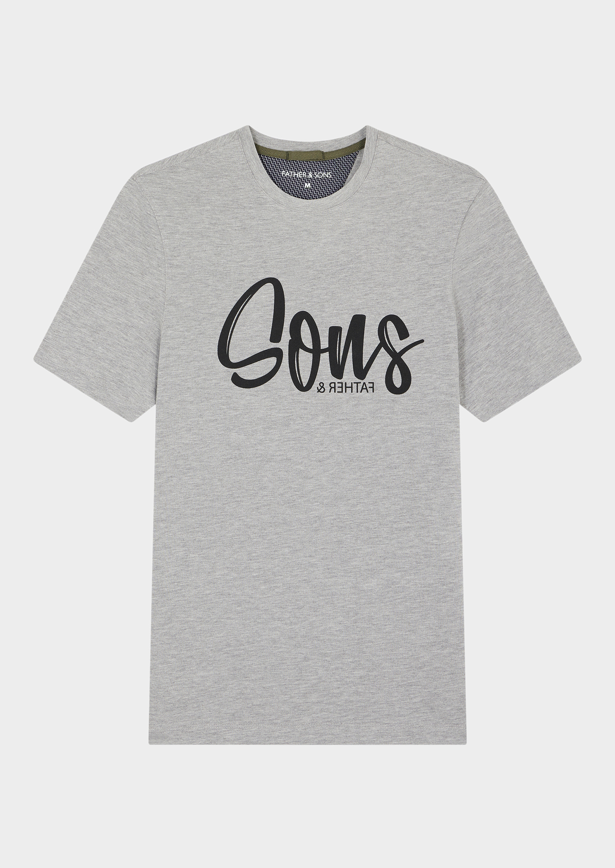 Tee-shirt manches courtes en coton col rond uni gris