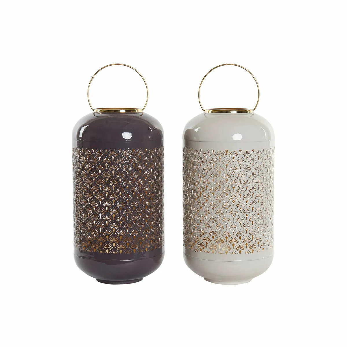 DKD Home Decor Bougeoir Beige Aluminium Mauve