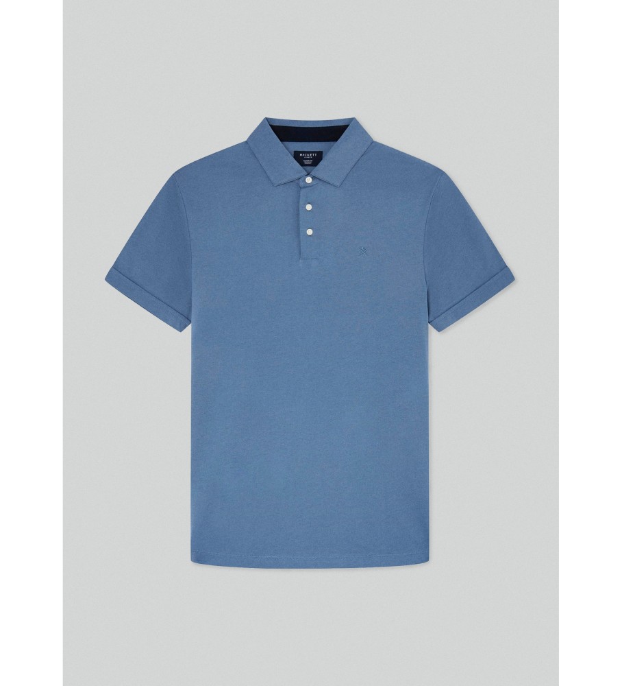 Camisa polo Hackett em algodão Pima azul