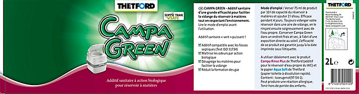 Campa Green additif sanitaire à action biologique Thetford 2L