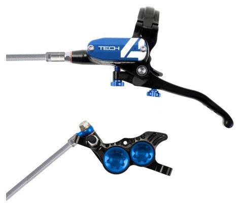 Frein Arrière Hope Tech 4 V4 Noir / Bleu Durite Tressé Aviation