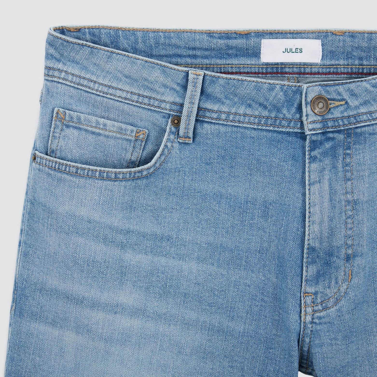 Bermuda en jean en coton recyclé Bleu moyen