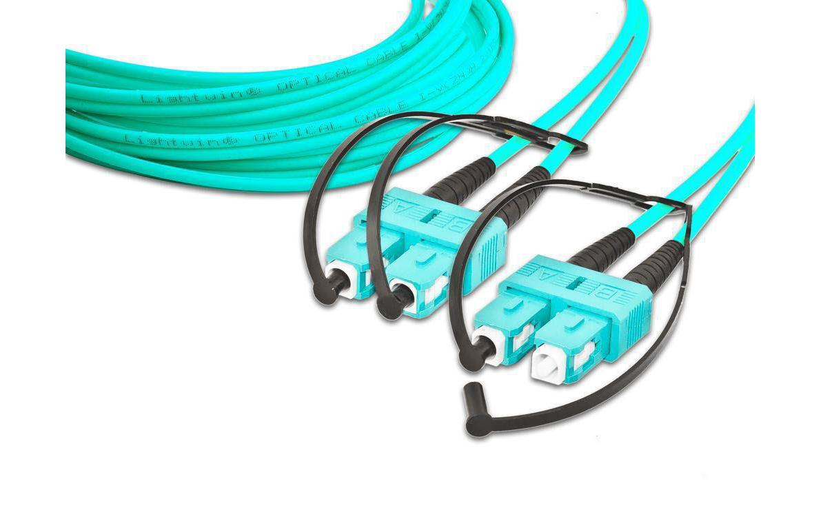 LWL-Patchkabel Multimode SC – SC, OM3, Duplex, 2 mMultimode SC-SC OM3 2 m