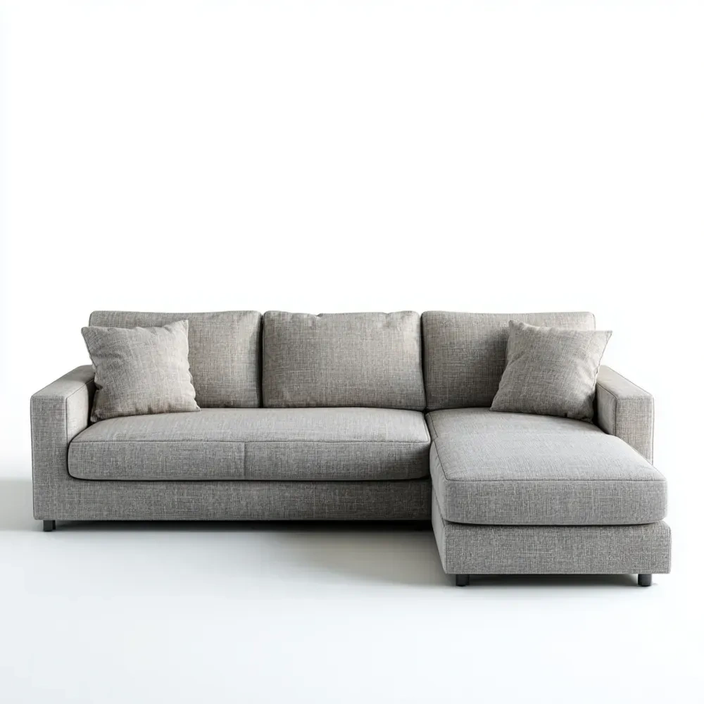 Modernes Ecksofa Stoff 250x150x85 cm - Hellgrau