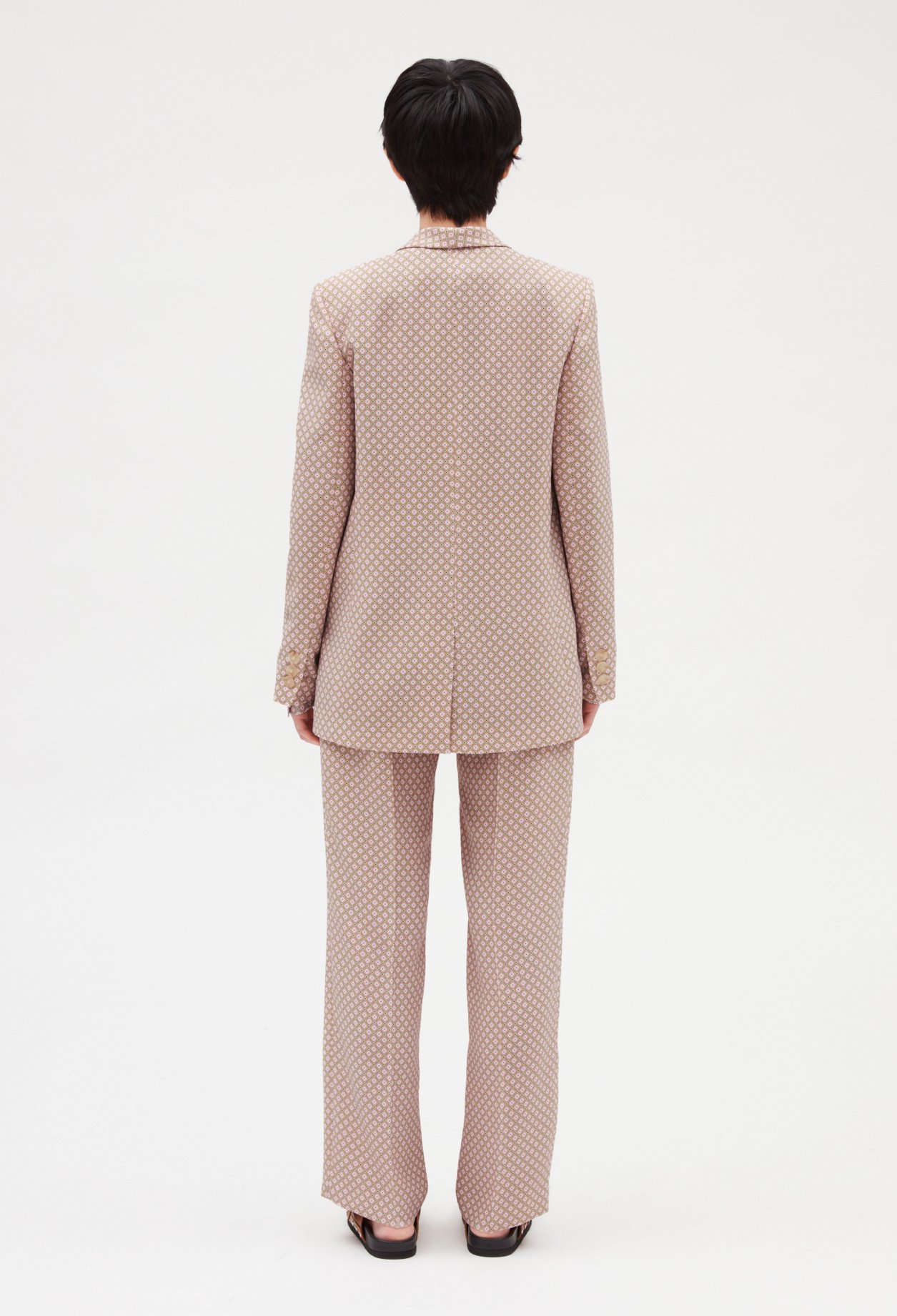 Veste tailleur imprime rose