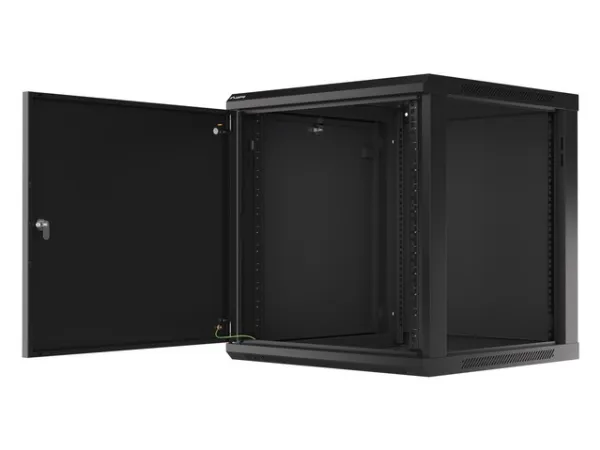 Lanberg WF01 Series - Rack kabinet - flad pakke - vægmonterbar - sort, RAL 9004 - 12U - 19