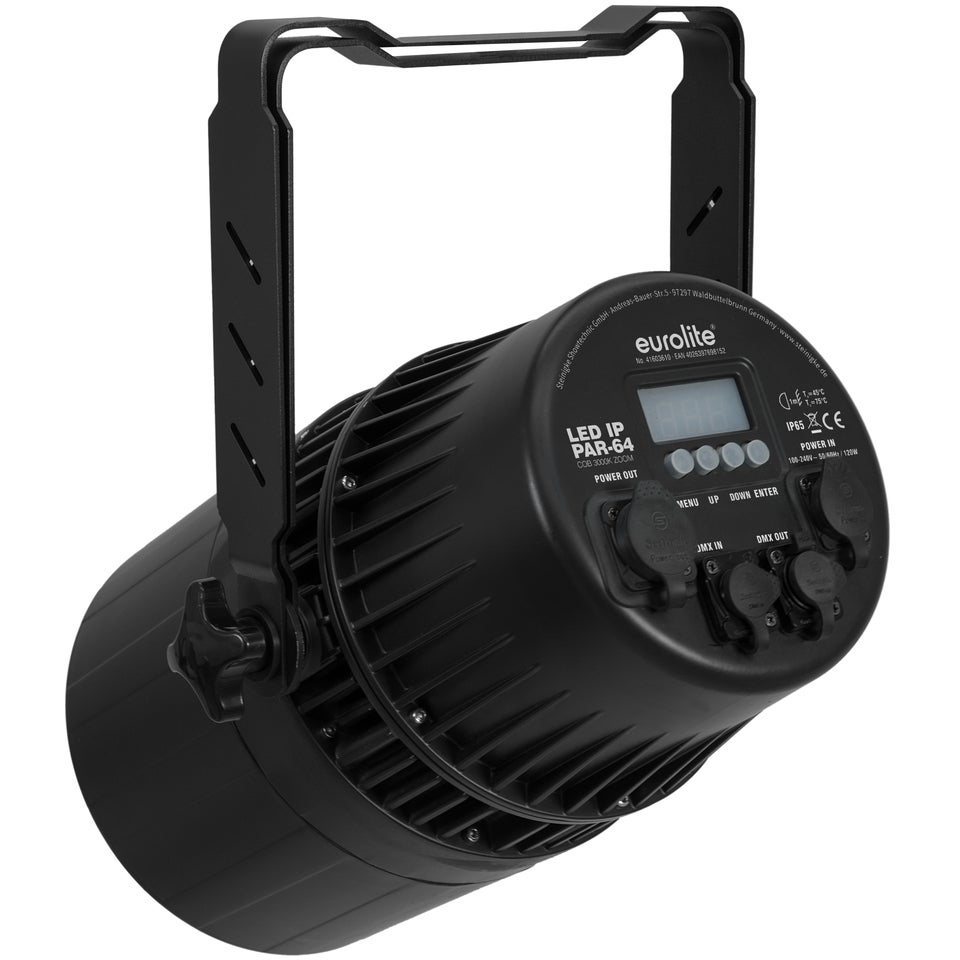 Eurolite LED IP PAR-64 COB 3000K 100W Zoom bk