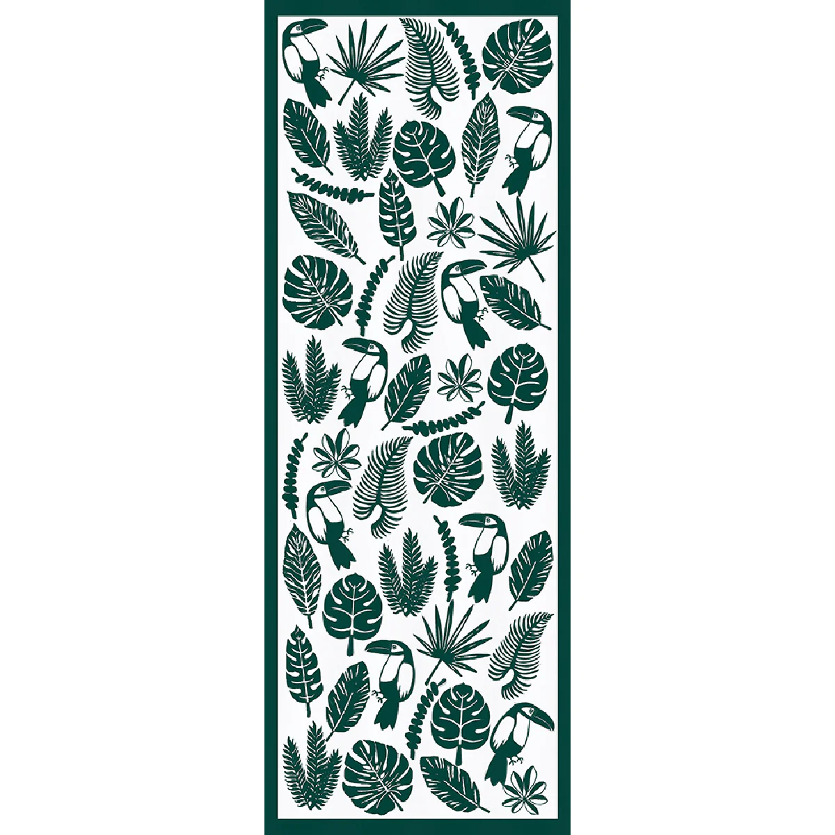 Chemin de table pur coton vert 55X150 Garnier Thiebaut