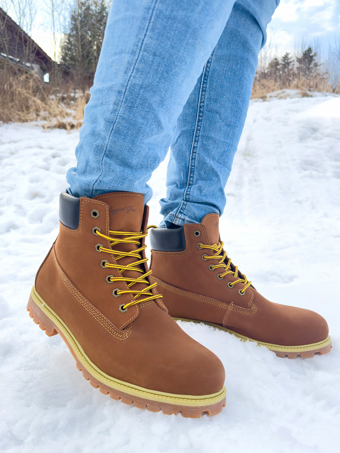 Rugged Gear Winter Leather Wool Men