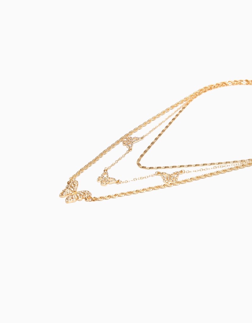 Conjunto de 3 colares com strass