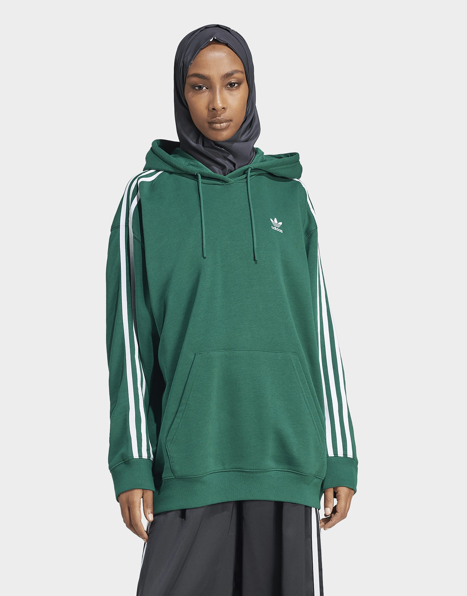 adidas Originals Sweat-shirt à capuche oversize Adicolor 3 bandes