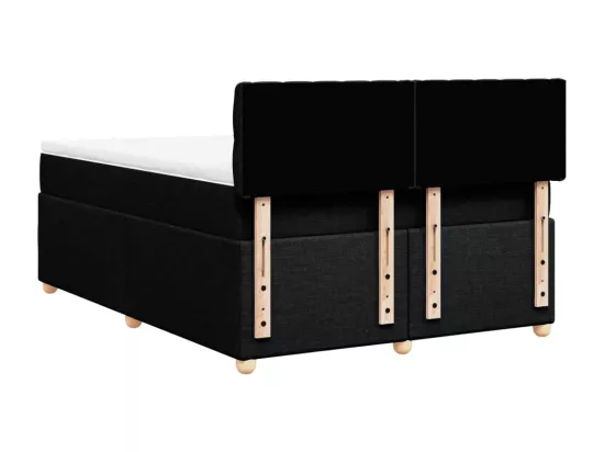 Sommier à lattes de lit avec matelas Noir 140x190 cm Tissu