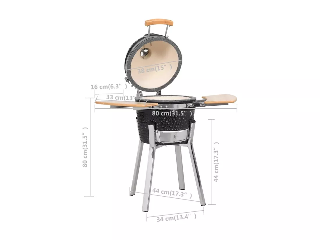 Kamado Barbecue à fumoir Céramique 81 cm