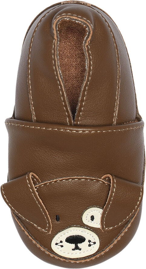 Melton Dog leather slippers Cocoa brown