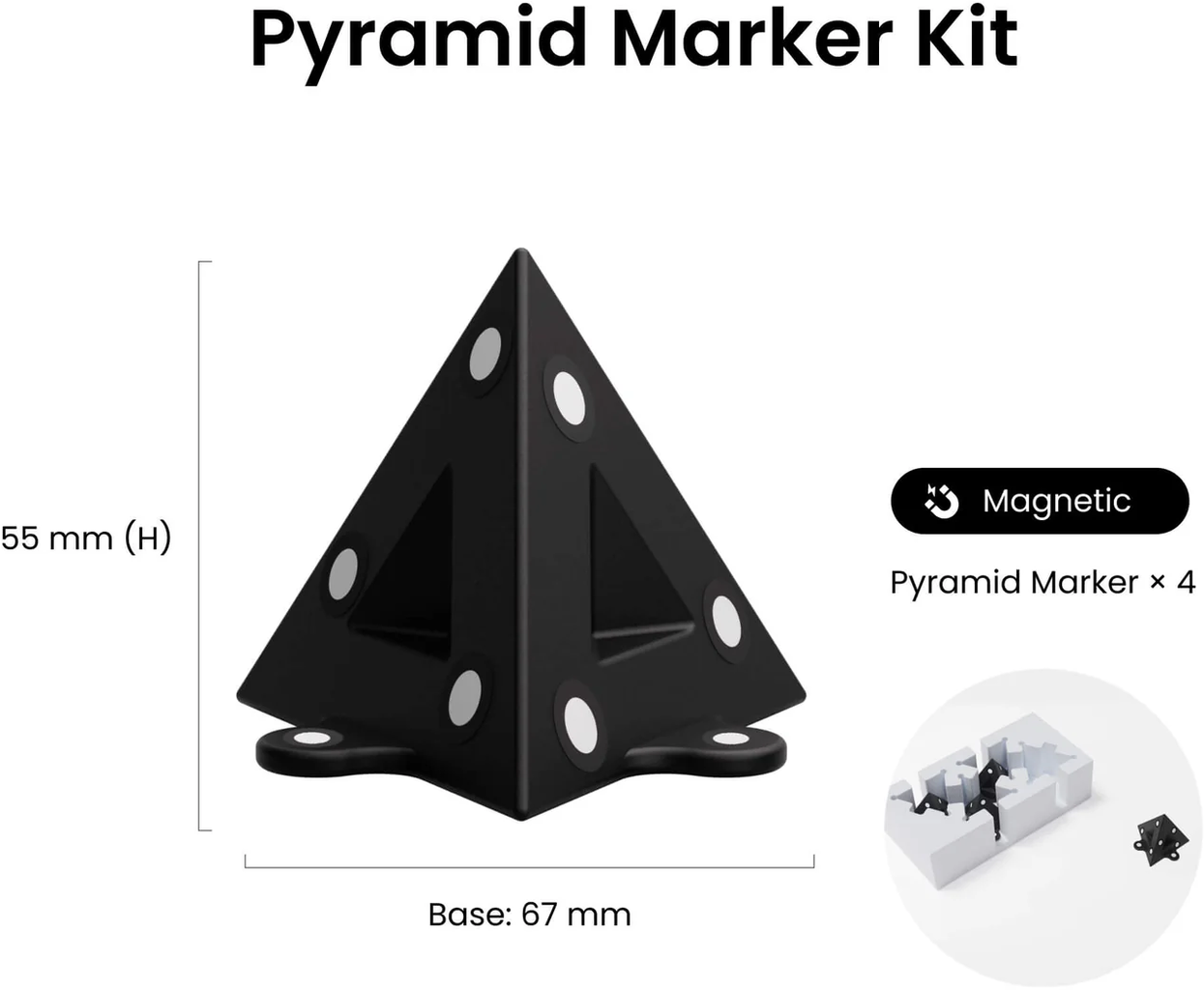 Revopoint  Pyramid Marker Kit, 1 Set (4 Stk)    Wiederverwendbare magnetische Marker
