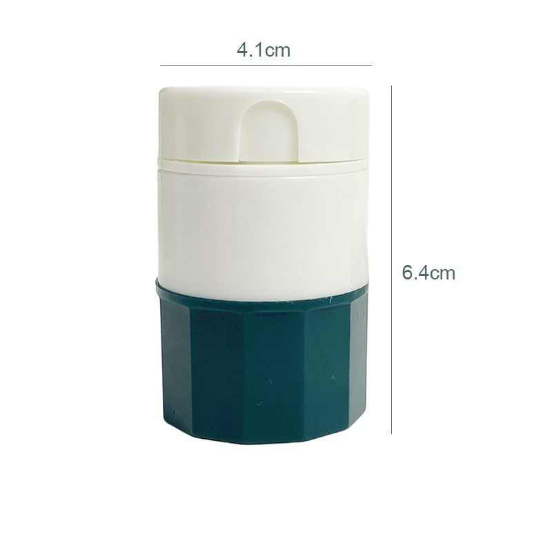 (65x40mm) Tabletten Teiler Mini Medikamenten Schneider mit Aufbewahrungsfach - Weiss
