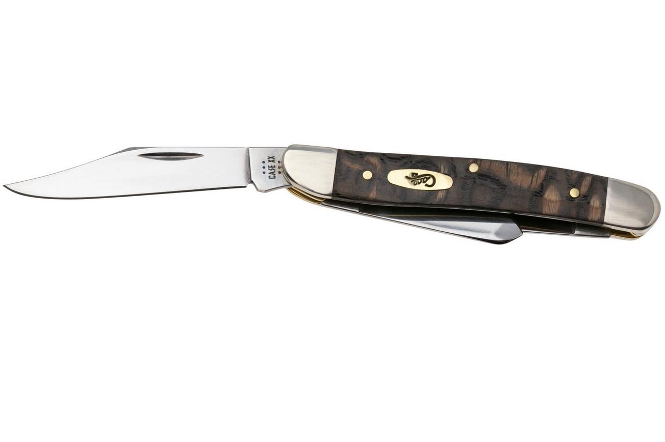 Case Medium Stockman 14001 Smooth Black Curly Oak Wood 73087 SS, zakmes